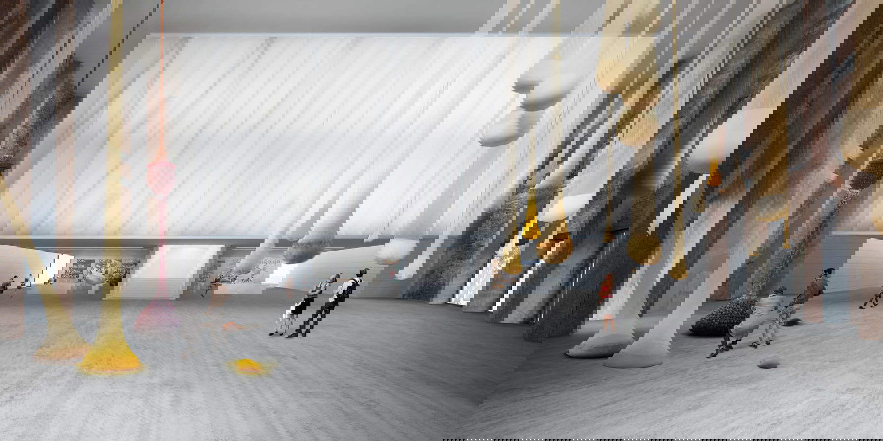 Il salone centrale con intervento di Ernesto Neto