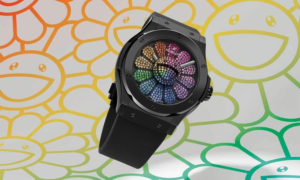 Hublot et Takashi Murakami lancent 13 montres uniques avec la fleur de l'artiste japonais