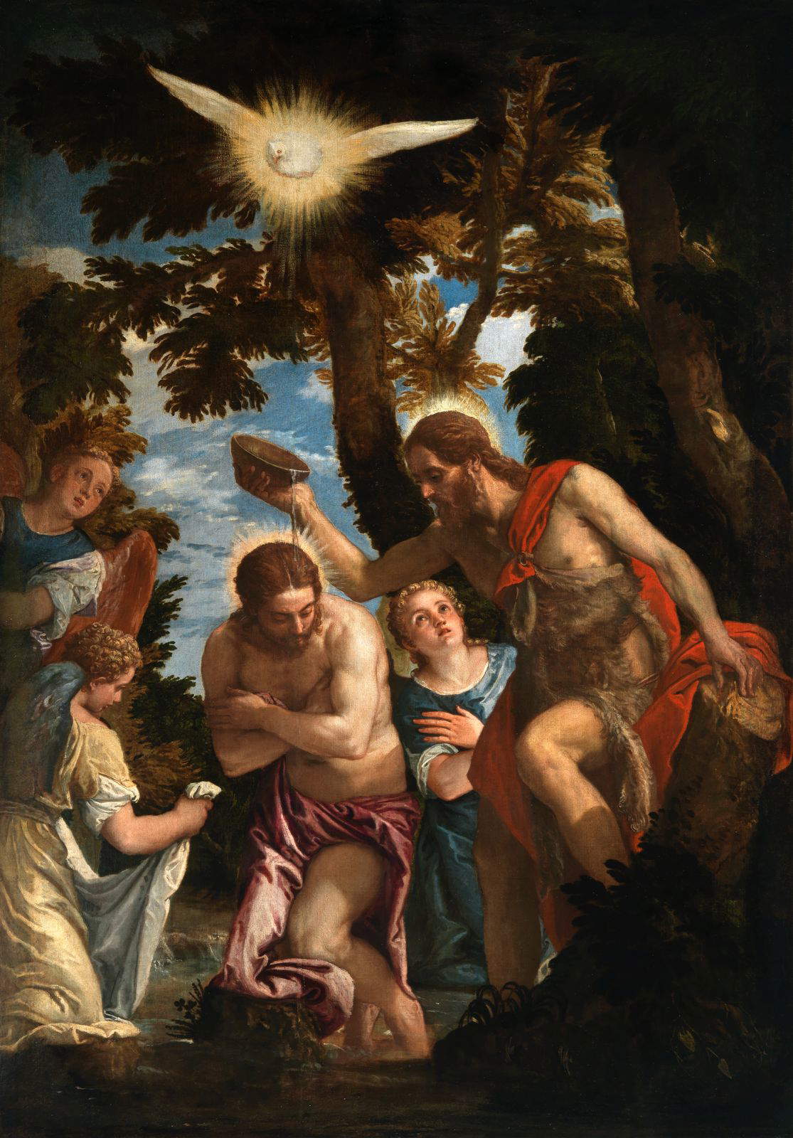 Paolo Veronese, Baptism of Christ (1575; Oil on canvas 196 x 133 cm; Florence, Uffizi Galleries, Inv. 1912/186 Palatine Gallery, Iliad Room)