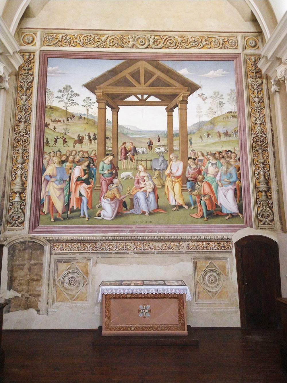 Fresco de Perugino en el Oratorio dei Bianchi de Citt&agrave; della Pieve. Foto: Finestre Sull'Arte