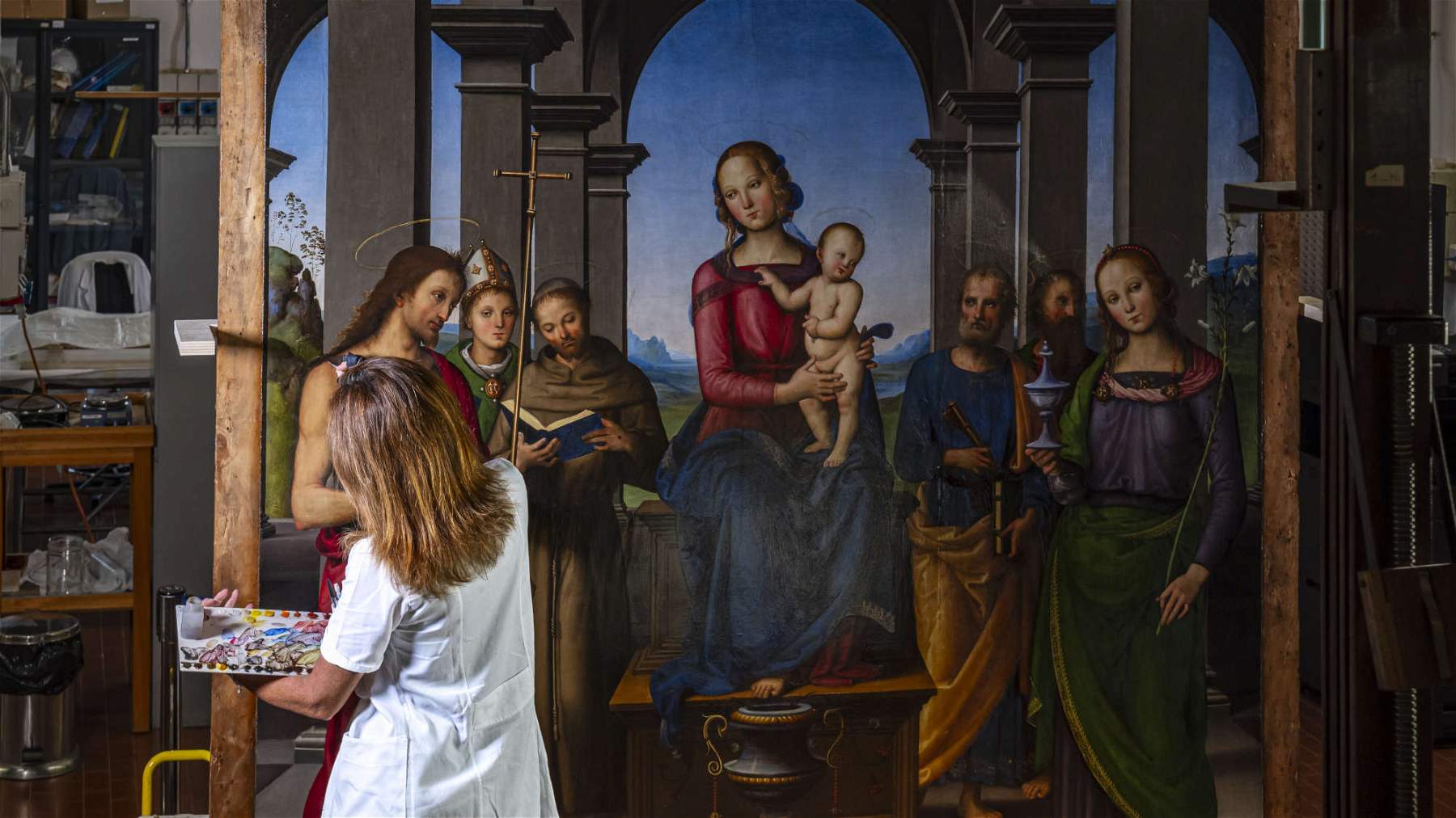 Termina il restauro della Pala di Fano del Perugino: l'opera è protagonista di una mostra
