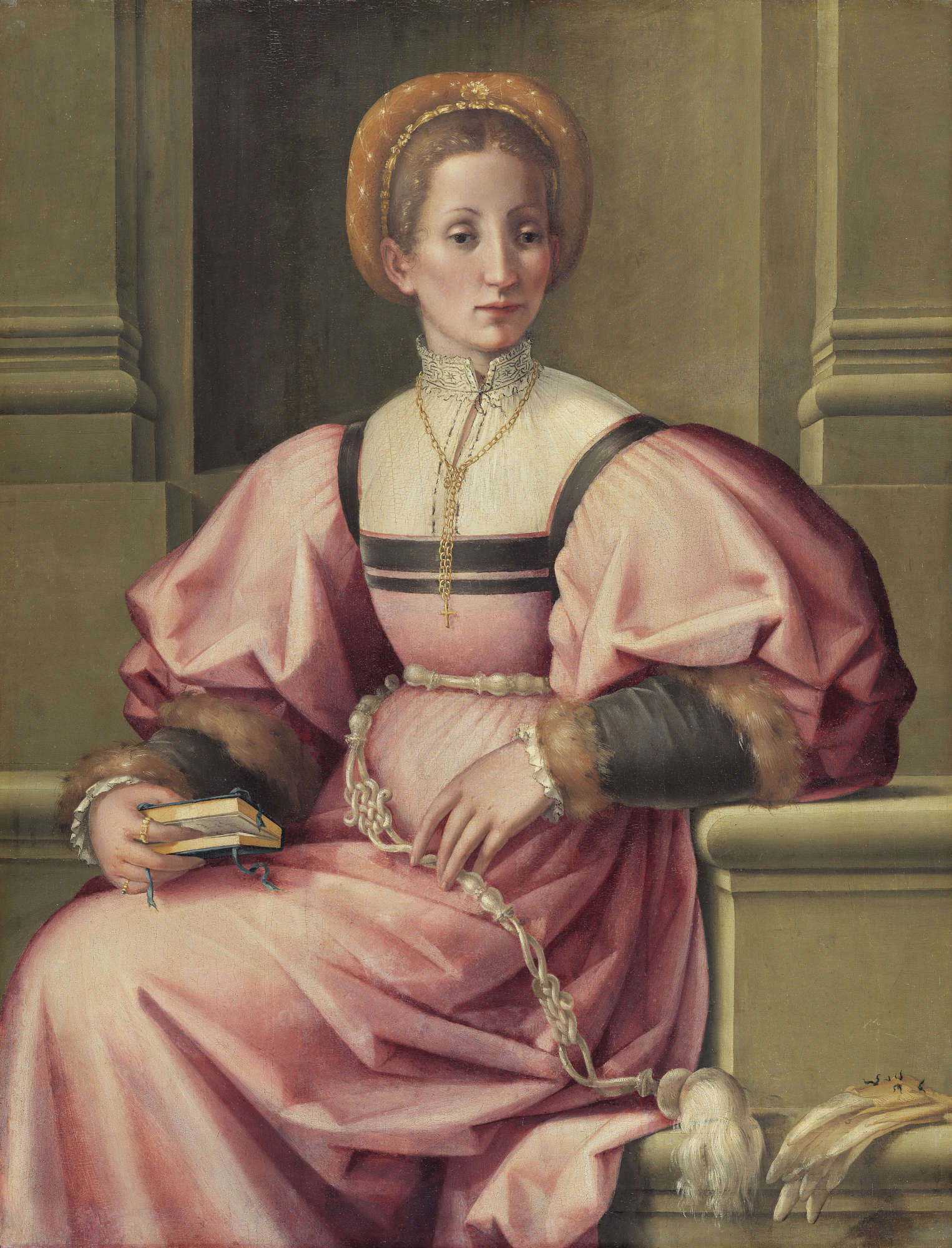 Pier Francesco Foschi, Portrait d'une dame en rose (1532-1535 ; huile sur panneau, 101 x 79 cm ; Madrid, Museo Thyssen Bornemisza, inv. 145 - 1935.16) Pier Francesco Foschi, Portrait d'une dame en rose (1532-1535 ; huile sur panneau, 101 x 79 cm ; Madrid, Museo Thyssen Bornemisza, inv. 145 - 1935.16)