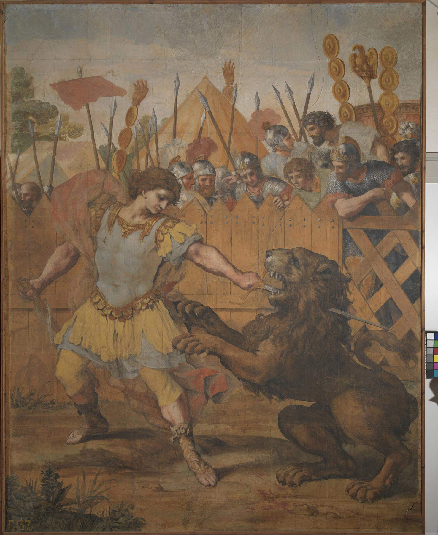 Pietro da Cortona, Constantine Fights the Lion (c. 1633; tempera on cardboard, 338 x 268 cm; Rome, National Galleries of Ancient Art - Palazzo Barberini)