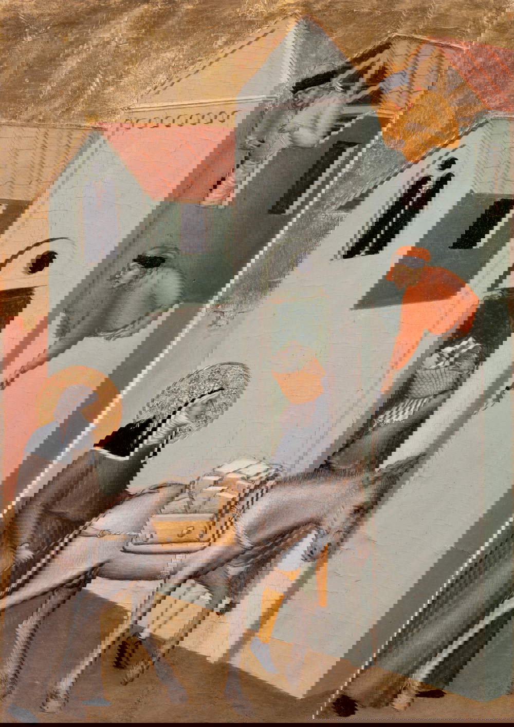 Santa Umilt&agrave; apporte des briques pour construire le monastère