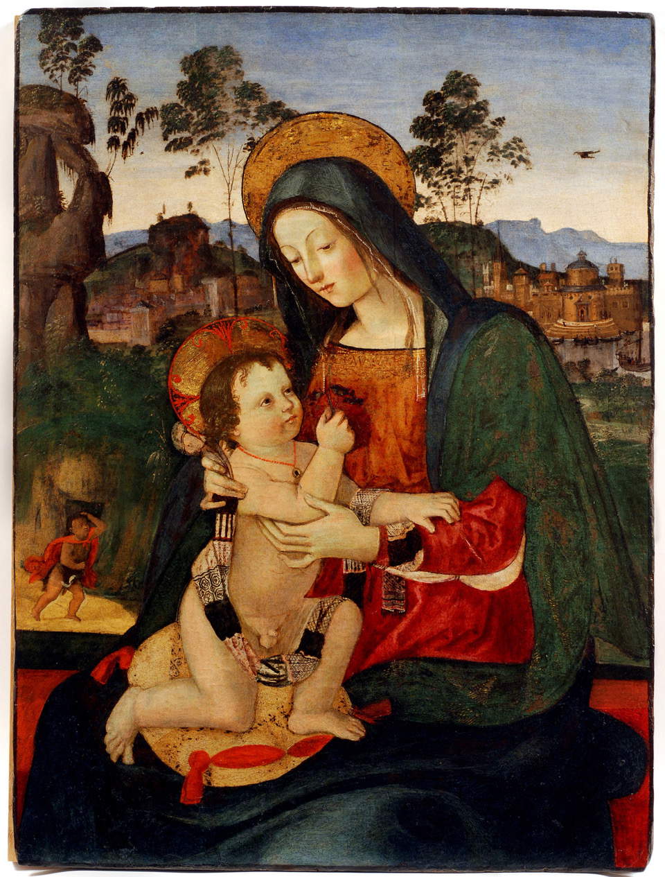 Pinturicchio, Virgen con el Niño y San Juan (después de 1490 - antes de 1495)