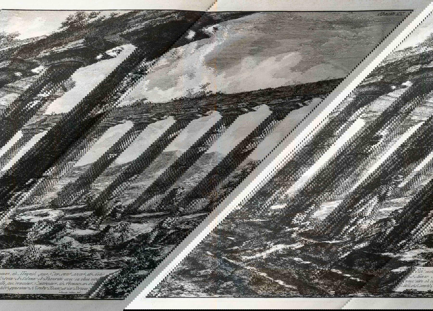 Giovanni Battista Piranesi, Différentes vues de quelques restes de trois grands édifices, qui subsistent encore dans le milieu de l'ancienne ville de Pesto, autrement Possidonia, qui est située dans la Lucanie (Rome, 1778; 20 etched plates, folio - 560 x 401 mm) Giovanni Battista Piranesi, Différentes vues de quelques restes de trois grands édifices, qui subsistent encore dans le milieu de l'ancienne ville de Pesto, autrement Possidonia, qui est située dans la Lucanie (Rome, 1778; 20 etched plates, folio - 560 x 401 mm)