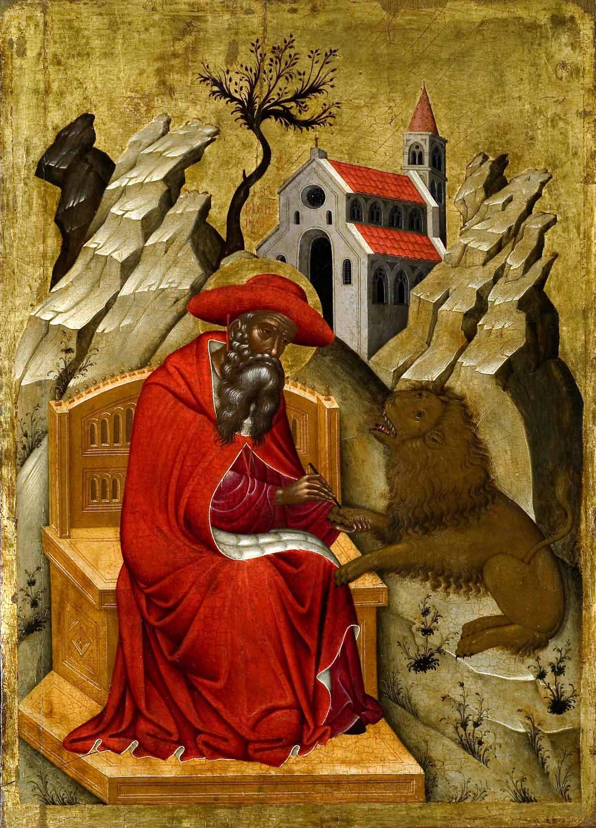 Venetian Byzantine painter, St. Jerome and the lion