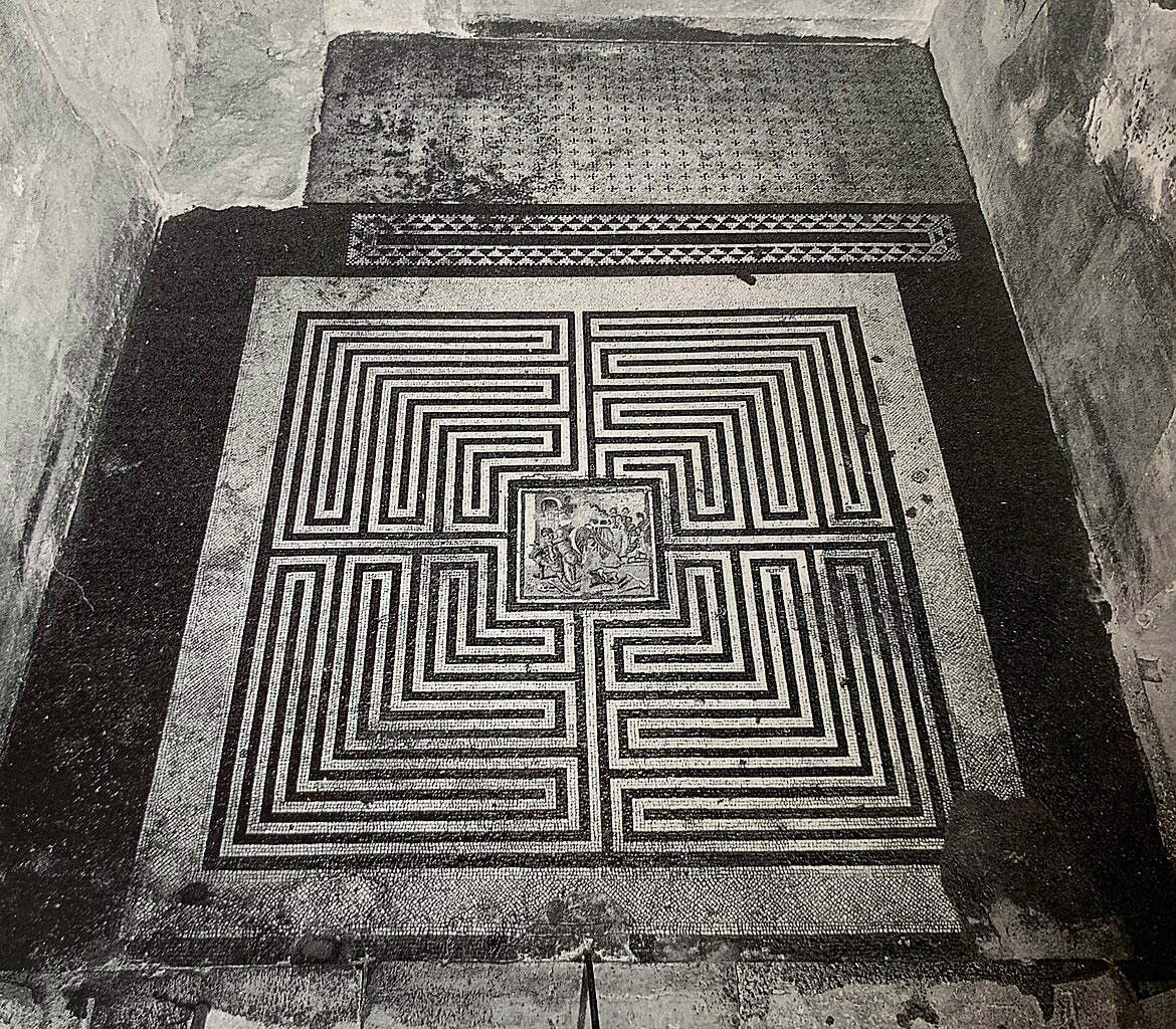 The mosaic of the Labyrinth House. Photo: Peter Grunwald The mosaic of the Labyrinth House. Photo: Peter Grunwald