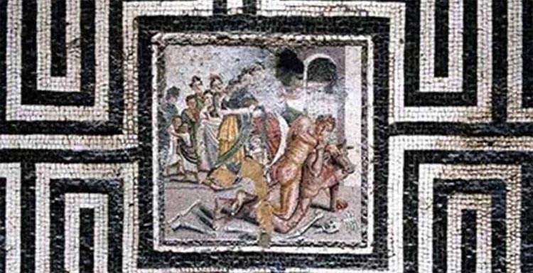 The House of the Labyrinth in Pompeii: the first known labyrinth mosaic