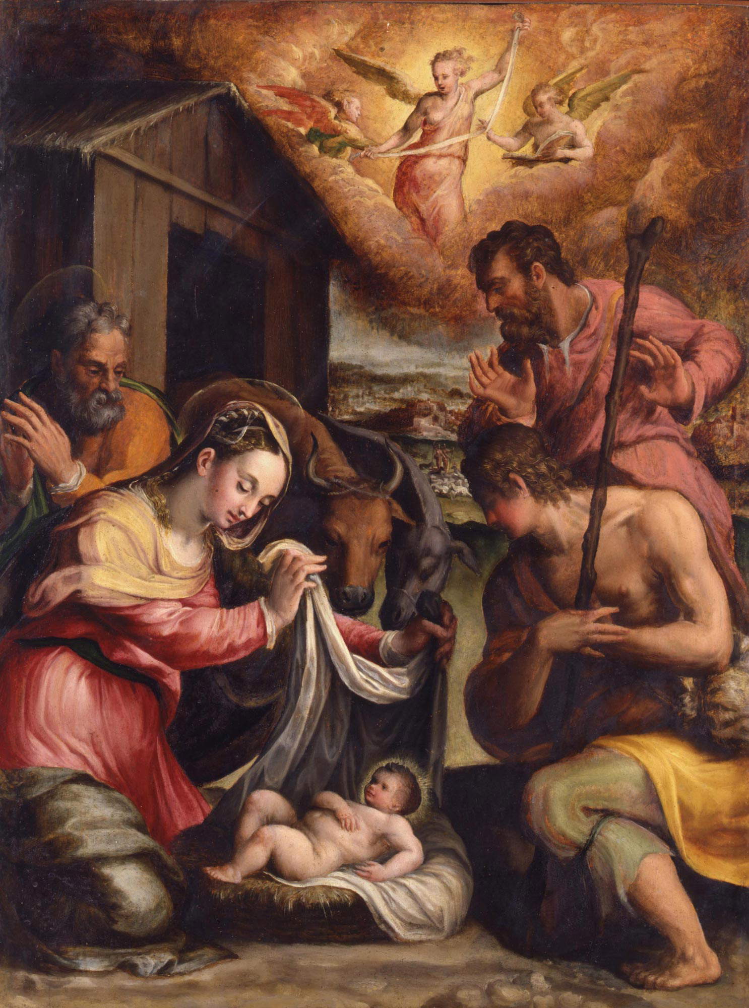 Prospero Fontana, Adorazione dei pastori (1545 circa; tavola, 103 x 77 cm; Bologna, Pinacoteca Nazionale, inv. 757)