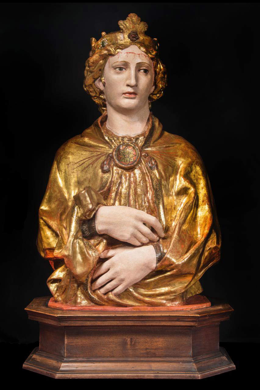 Restaurierungsarbeiten: die Büste von San Miniato Restaurierungsarbeiten: die Büste von San Miniato