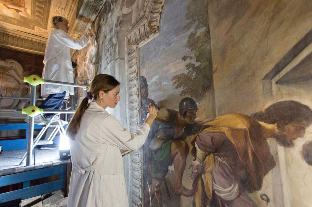 Bologna, restaurato affresco del Guercino, primo lavoro pubblico dell'artista nella città