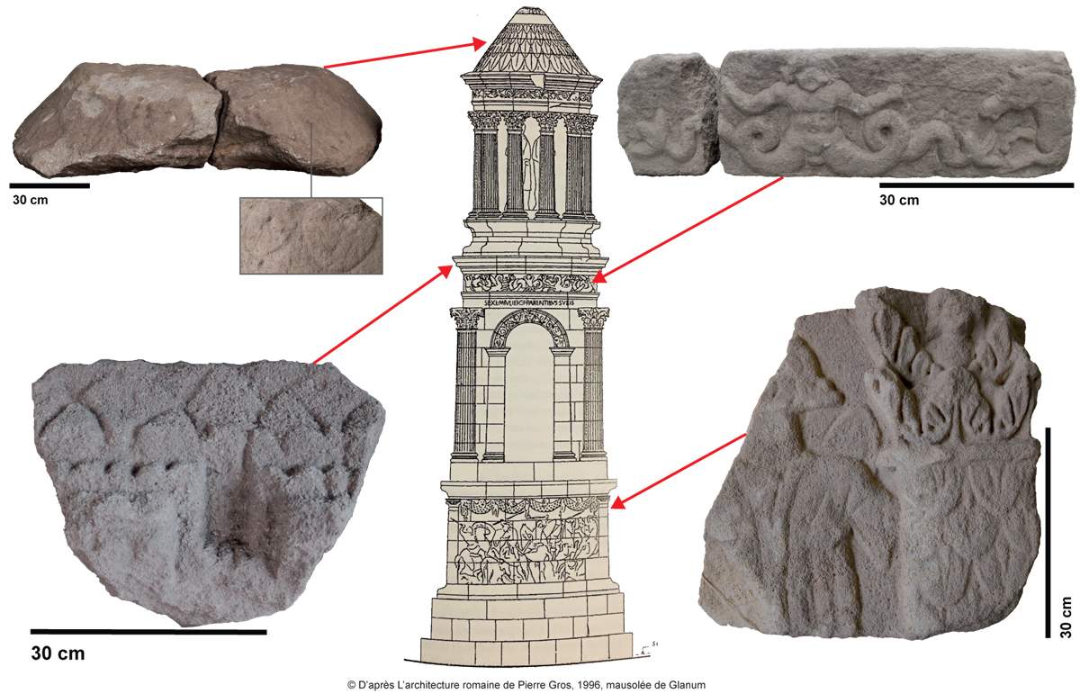France, remains of a 1st-2nd century AD mausoleum discovered in Auvergne.