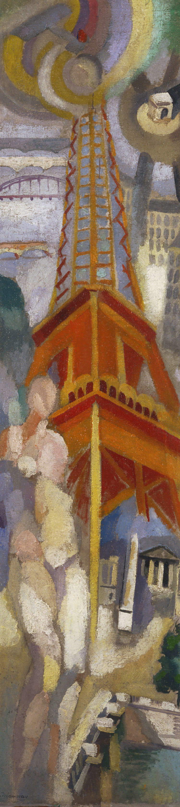 Robert Delaunay, Tour Eiffel (1925; óleo sobre lienzo, 130,8 x 31,8 cm; Filadelfia, Museo de Arte de Filadelfia)