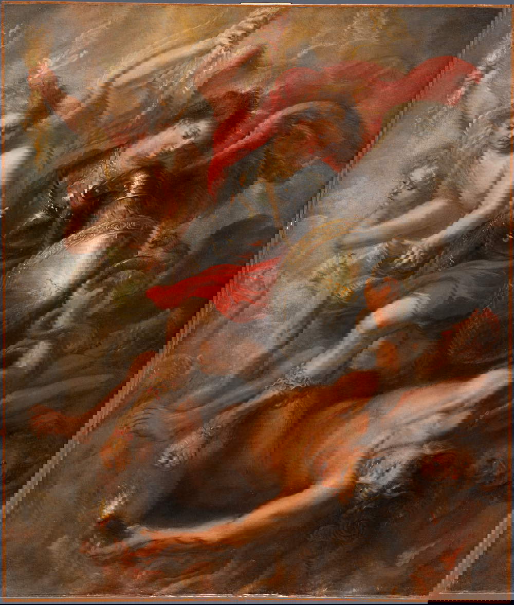 Pieter Paul Rubens, Sankt Michael vertreibt Satan und die rebellischen Engel (1622; Öl auf Leinwand, 149 x 126 cm; Madrid, Museo Thyssen - Bornemisza) &copy; Museo Nacional Thyssen - Bornemisza, Madrid