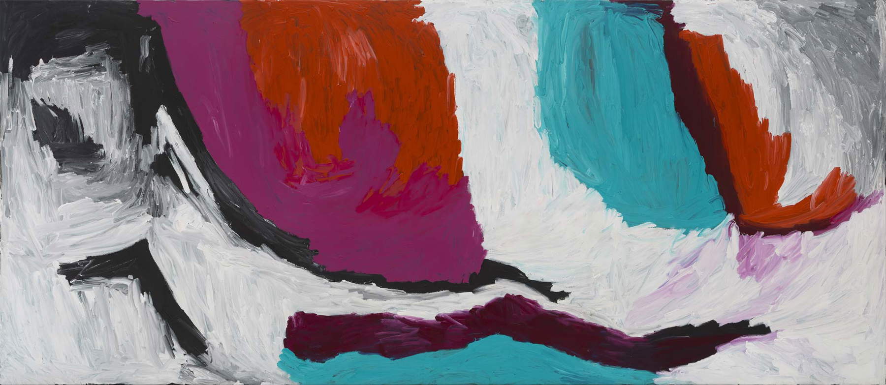 Sally Gabori, Condado de Dibirdibi (2010; polímeros sintéticos sobre lino, 200 x 305 cm; Suiza, Colección Bérèngere Primat, Fundación Opale) Sally Gabori, Condado de Dibirdibi (2010; polímeros sintéticos sobre lino, 200 x 305 cm; Suiza, Colección Bérèngere Primat, Fundación Opale)