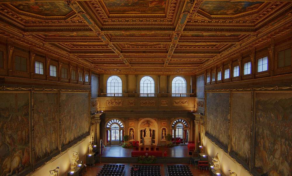 Monitoring of the ceiling and architectural elements of the Salone dei Cinquecento begins