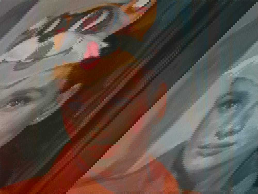 Sarah Ledda, Exposed (2023; Öl auf Leinwand, 30 x 40 cm)