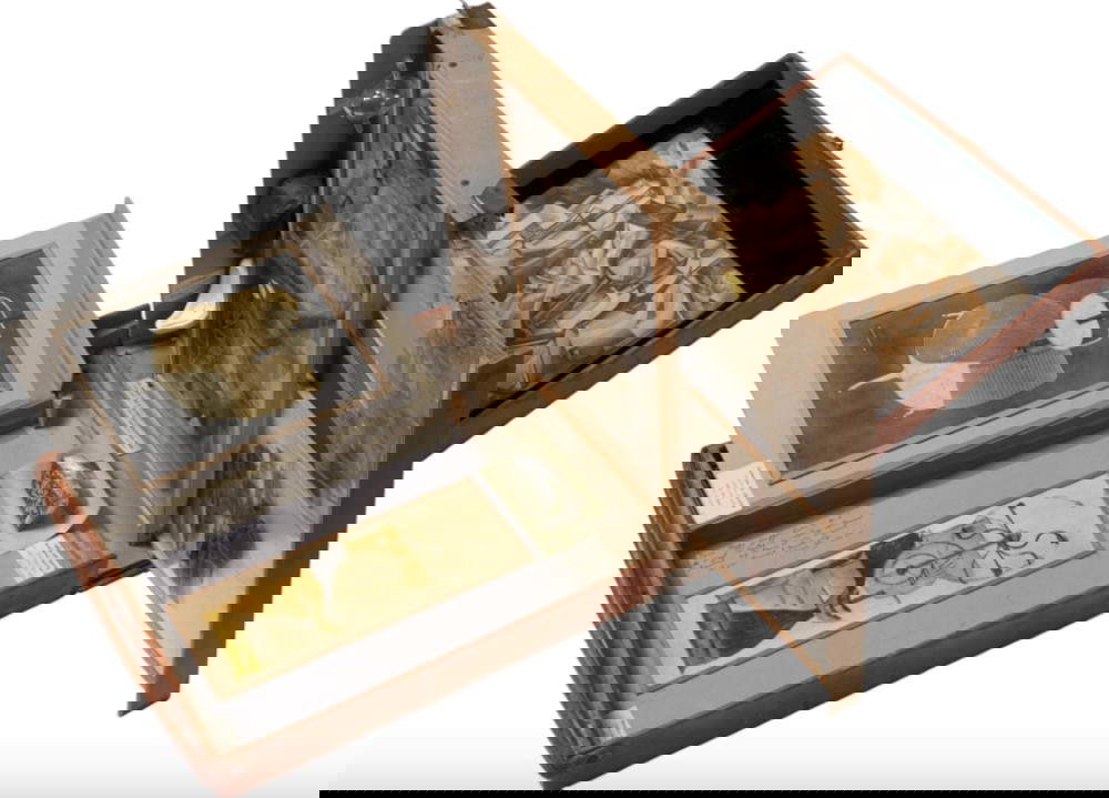 from or by Marcel Duchamp or Rrose S&eacute;lavy, Box in a Suitcase (1935-1941; Venice, Peggy Guggenheim Collection), (Solomon R. Guggenheim Foundation, New York) &copy; Association Marcel Duchamp, by SIAE 2023