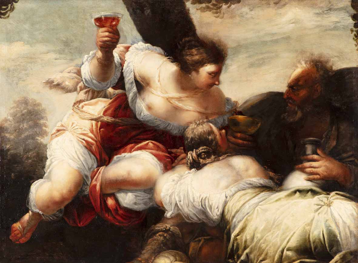 Sebastiano Mazzoni, Loth and the Daughters (oil on canvas; Rovigo, Pinacoteca dei Concordi, Accademia)