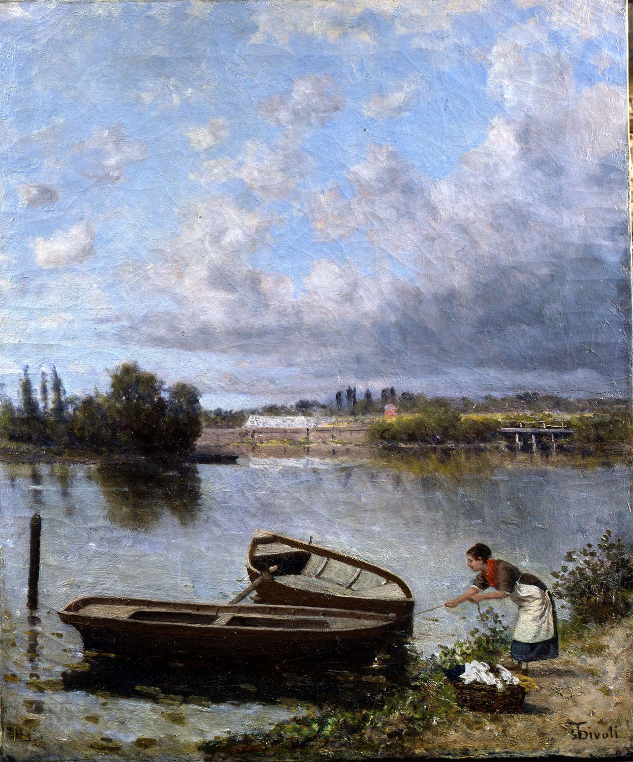 Serafino De Tivoli, La Senna a Bougival (olio su tela; Collezione privata, su concessione di Enrico Gallerie d'Arte, Milano)