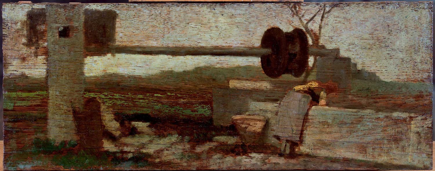 Silvestro Lega, Donna al pozzo (Il Bindolo) (1863 circa; olio su tavola impacchettata; Collezioni d'Arte Fondazione Cariparma - Donazione Renato Bruson)