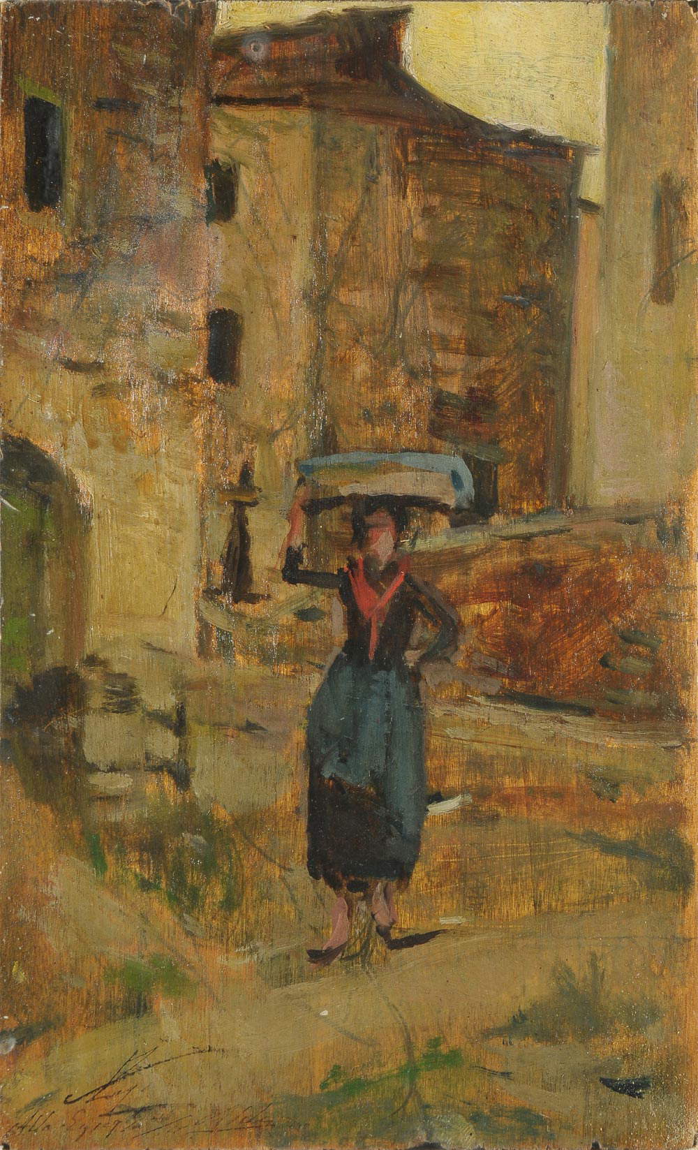 Silvestro Lega, Lavandaia del Gabbro (oil on canvas; Private collection) Silvestro Lega, Lavandaia del Gabbro (oil on canvas; Private collection)