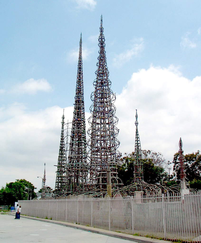 Simon Rodia, Watts Tower (1921-1954; verschiedene Materialien, Höhe 30 Meter; Los Angeles, Watts)