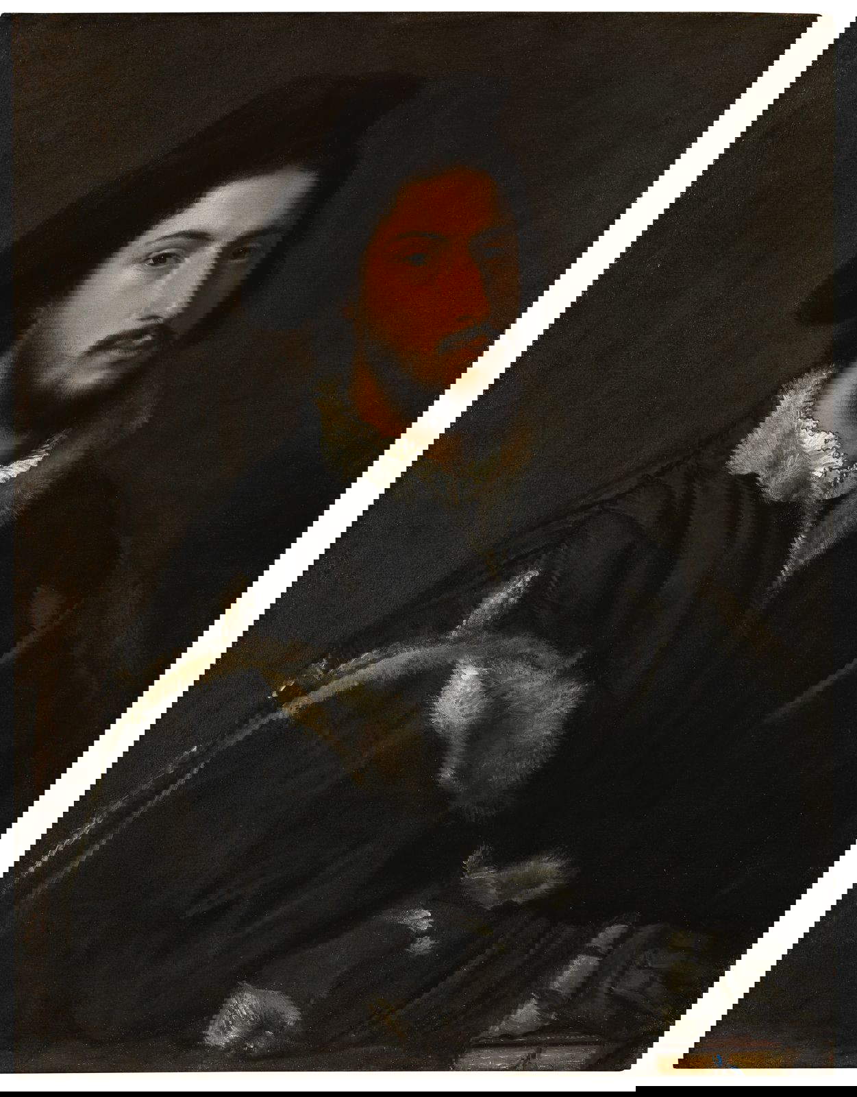 Titian, Portrait of Tommaso Mosti (c. 1520; oil on canvas, 85 x 69 cm; Florence, Uffizi Galleries, Inv. 1912/495, Palatine Gallery, Venus Room)