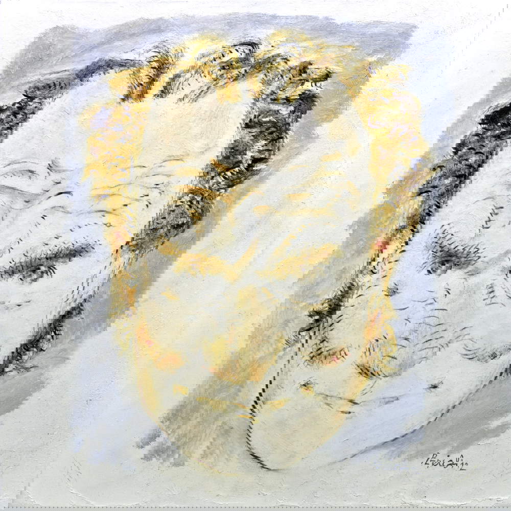 Tullio Pericoli, Italo Calvino (2012; olio su tela; collezione dell’artista) © Tullio Pericoli