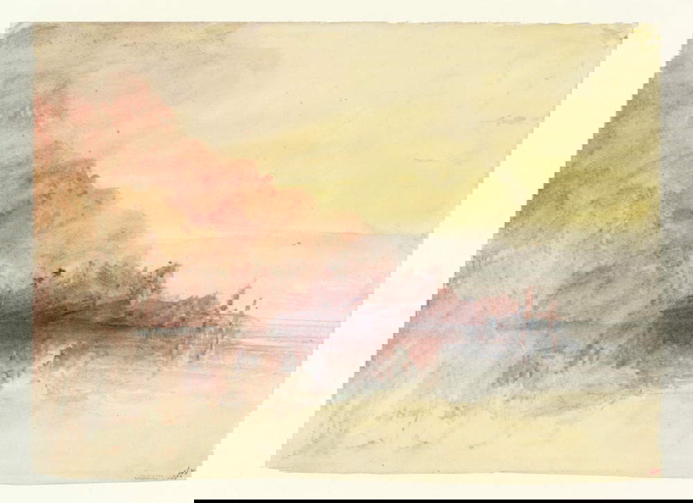 Joseph Mallord William Turner, Studio per Ulisse che deride Polifemo (?) (1829 circa; gouache e acquerello su carta). Foto ©Tate