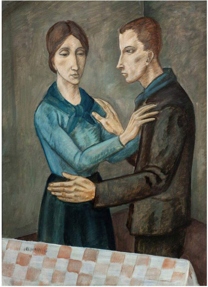 Ubaldo Oppi, Coppia di amanti - Fidanzati (L'addio) (1914; olio su cartone; Collezione privata) Ubaldo Oppi, Coppia di amanti - Fidanzati (L'addio) (1914; olio su cartone; Collezione privata)