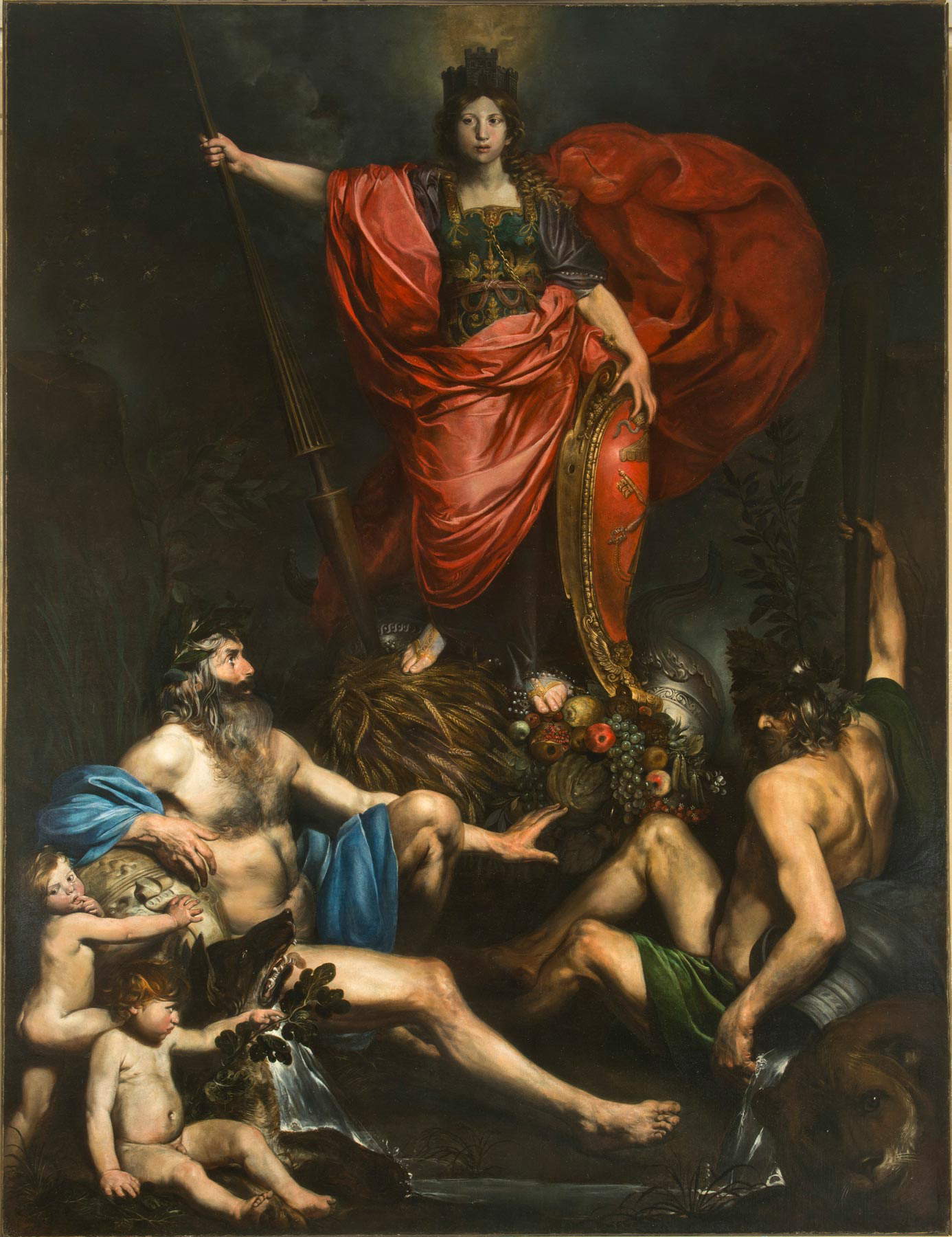 Valentin de Boulogne, Allegory of Rome (1626-1627; oil on canvas, 345 x 333 cm; Rome, Institutum Romanum Finlandiae)