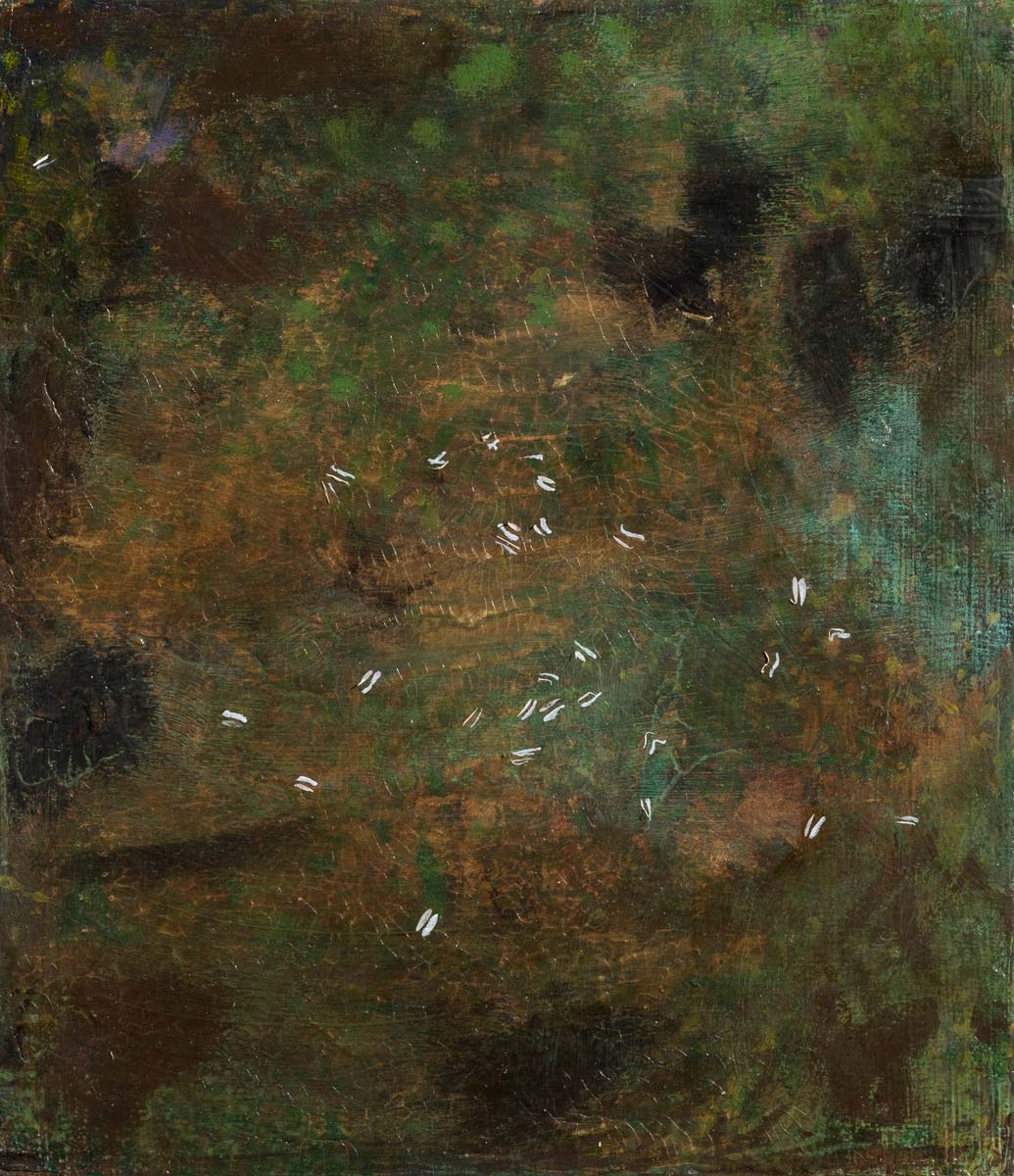 Vera Portatadino, Constellation of Life (2017; olio e acrilico su tavola, 32 x 26 cm). Foto: Cosimo Filippini. Su gentile concessione dell'artista Vera Portatadino, Constellation of Life (2017; olio e acrilico su tavola, 32 x 26 cm). Foto: Cosimo Filippini. Su gentile concessione dell'artista