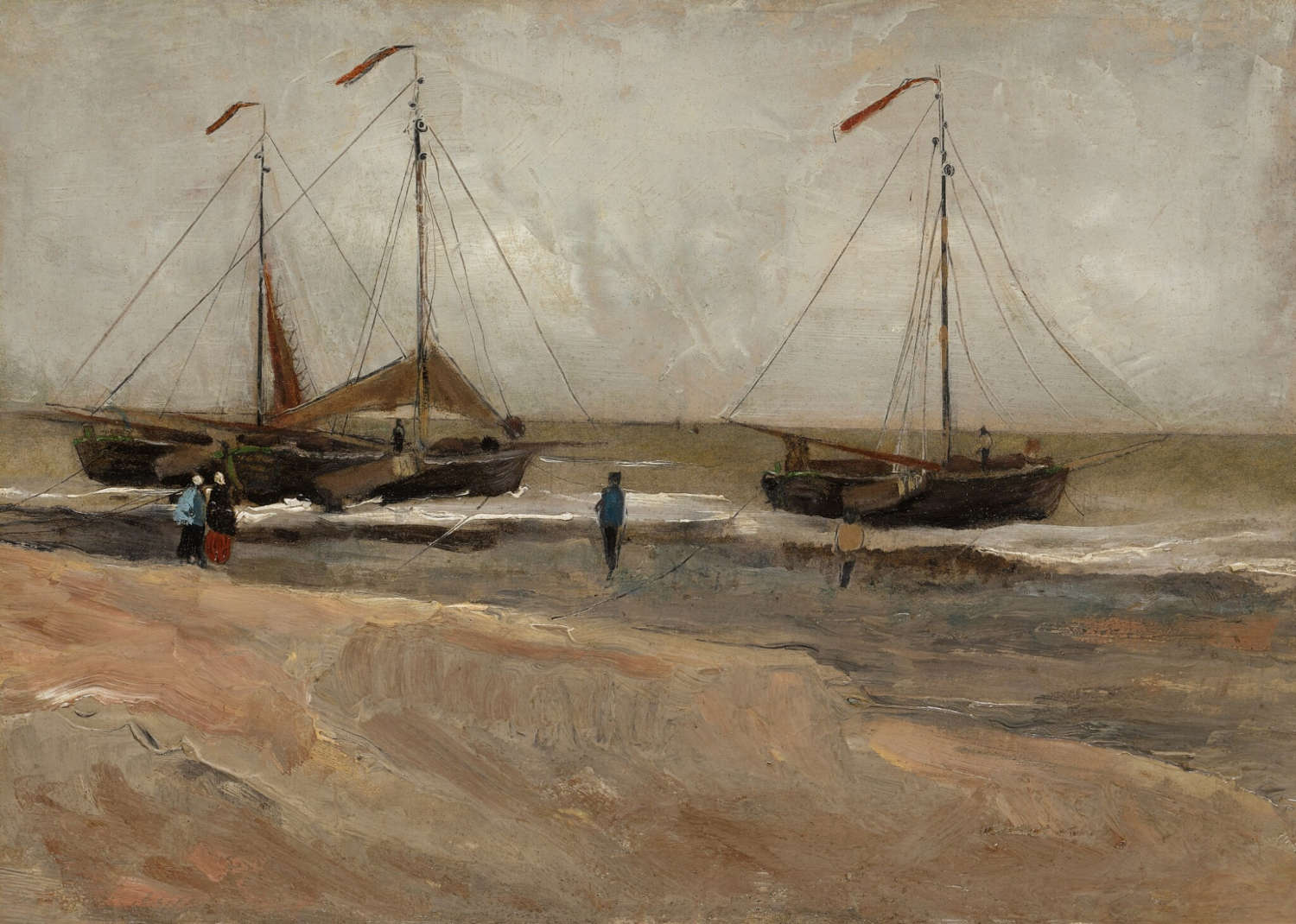 Vincent van Gogh, Boats at Scheveningen (1882)