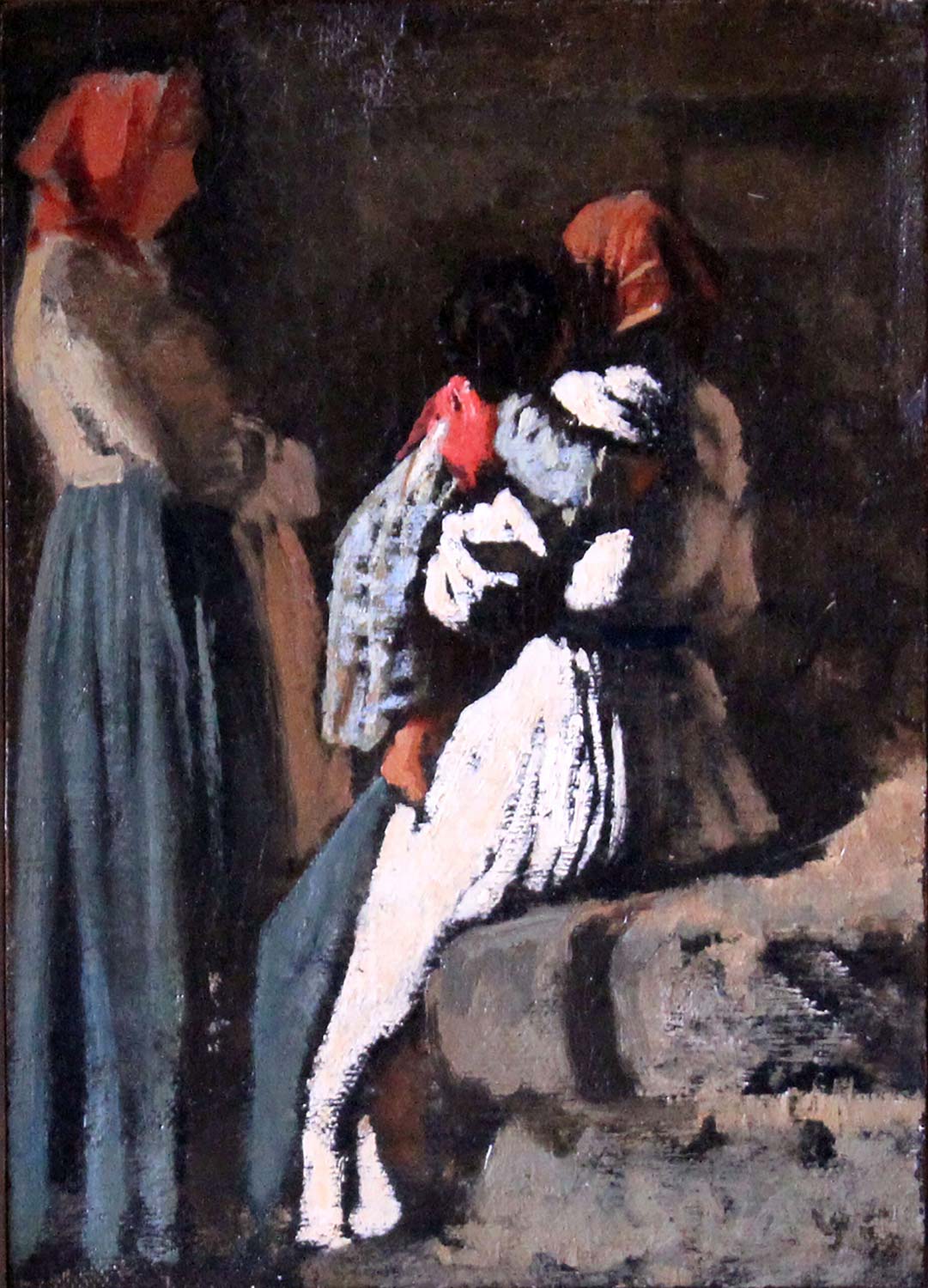 Vincenzo Cabianca, Women in Montemurlo (1862; oil on cardboard; Private collection) Vincenzo Cabianca, Women in Montemurlo (1862; oil on cardboard; Private collection)