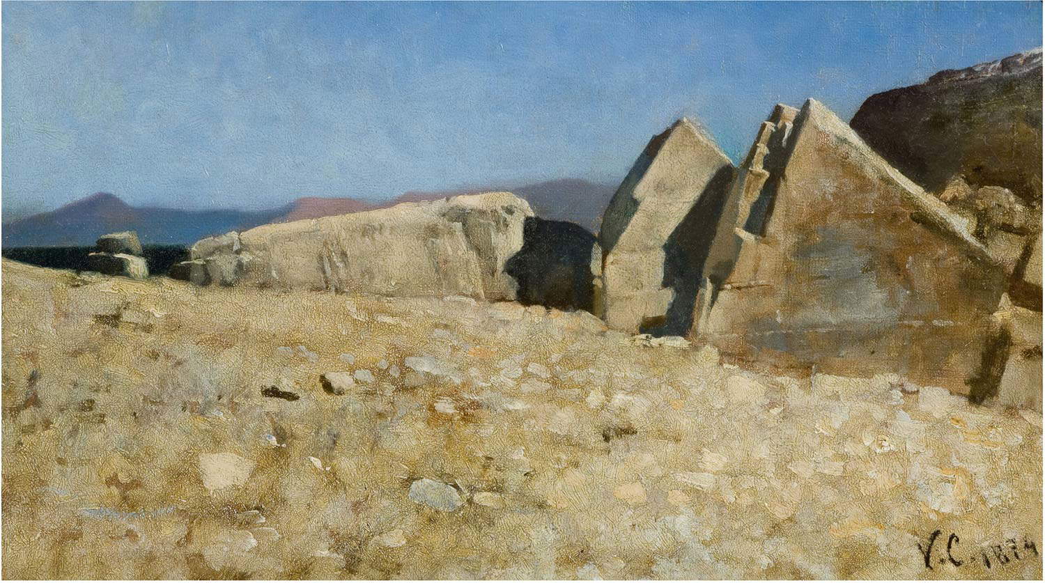 Vincenzo Cabianca, Scogli a Castiglioncello (1865; oil on canvas; Carpi, Palazzo Foresti Collection) Vincenzo Cabianca, Scogli a Castiglioncello (1865; oil on canvas; Carpi, Palazzo Foresti Collection)
