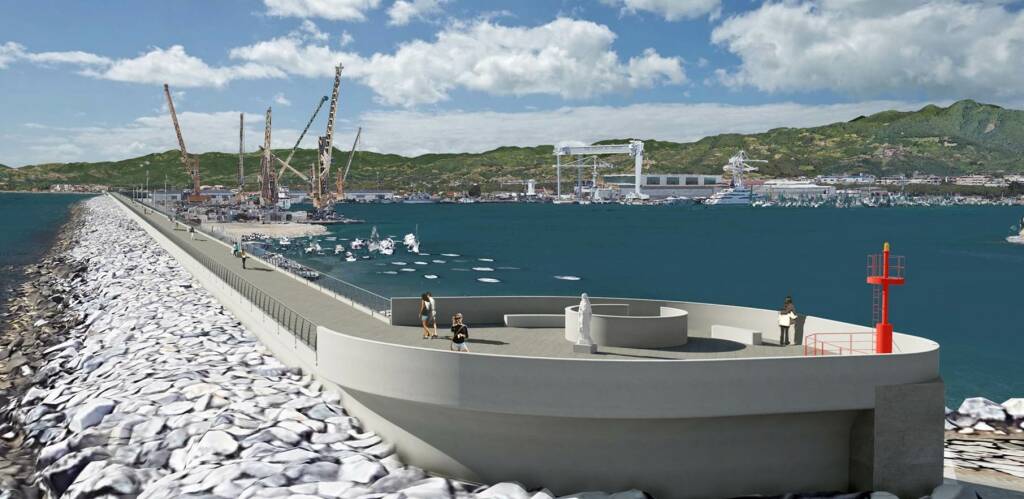 Rendering della passeggiata di Marina di Carrara