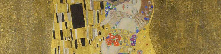 Klimt's Kiss, the idyll to which two lovers tenderly surrender themselves