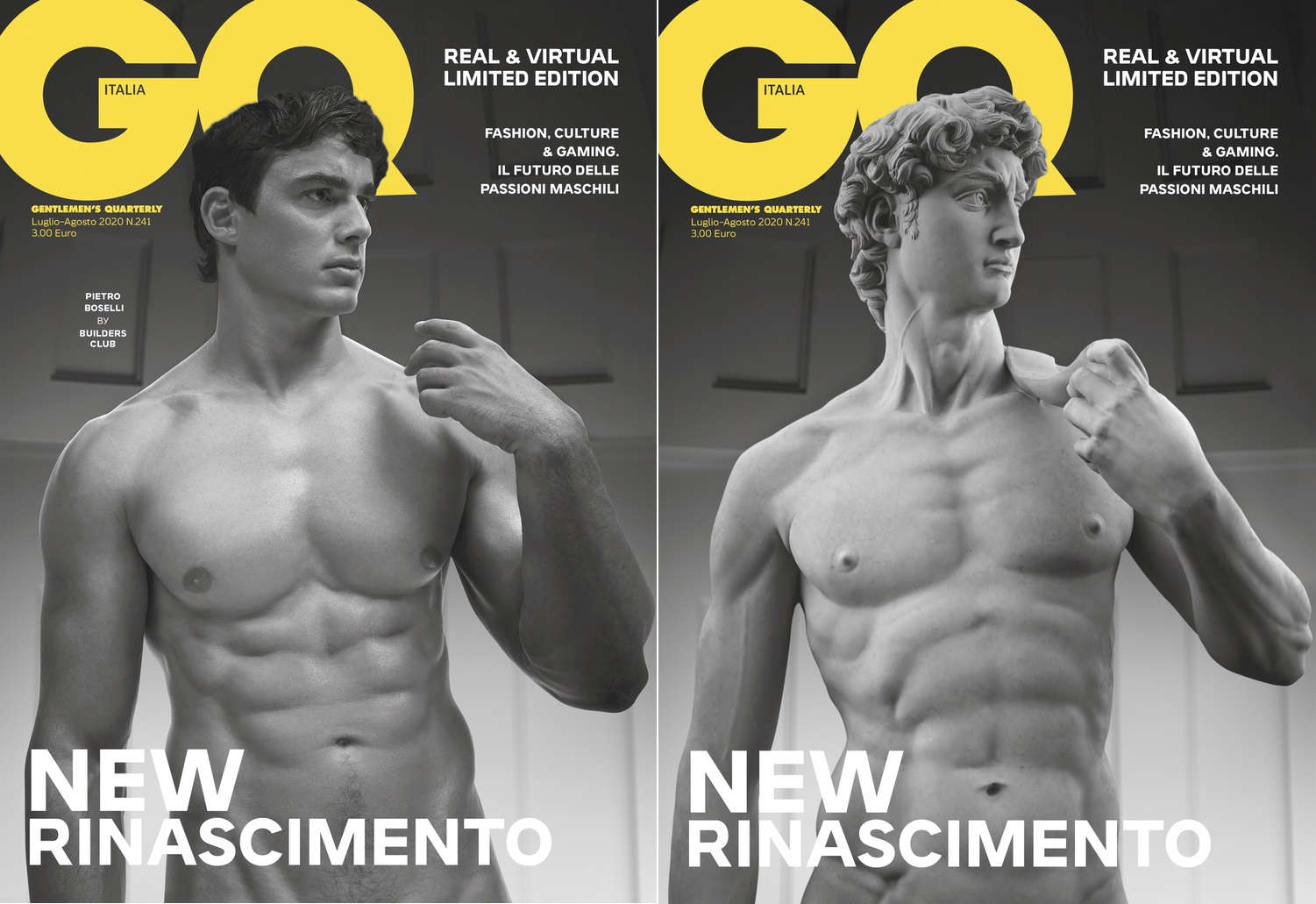 Il David di Michelangelo modificato per la copertina di GQ Il David di Michelangelo modificato per la copertina di GQ