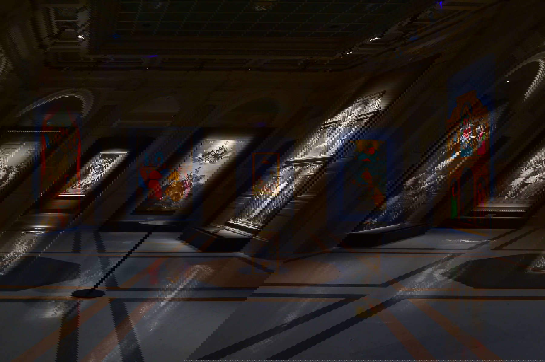 Mise en place de l'exposition Moroni. Le portrait de son époque