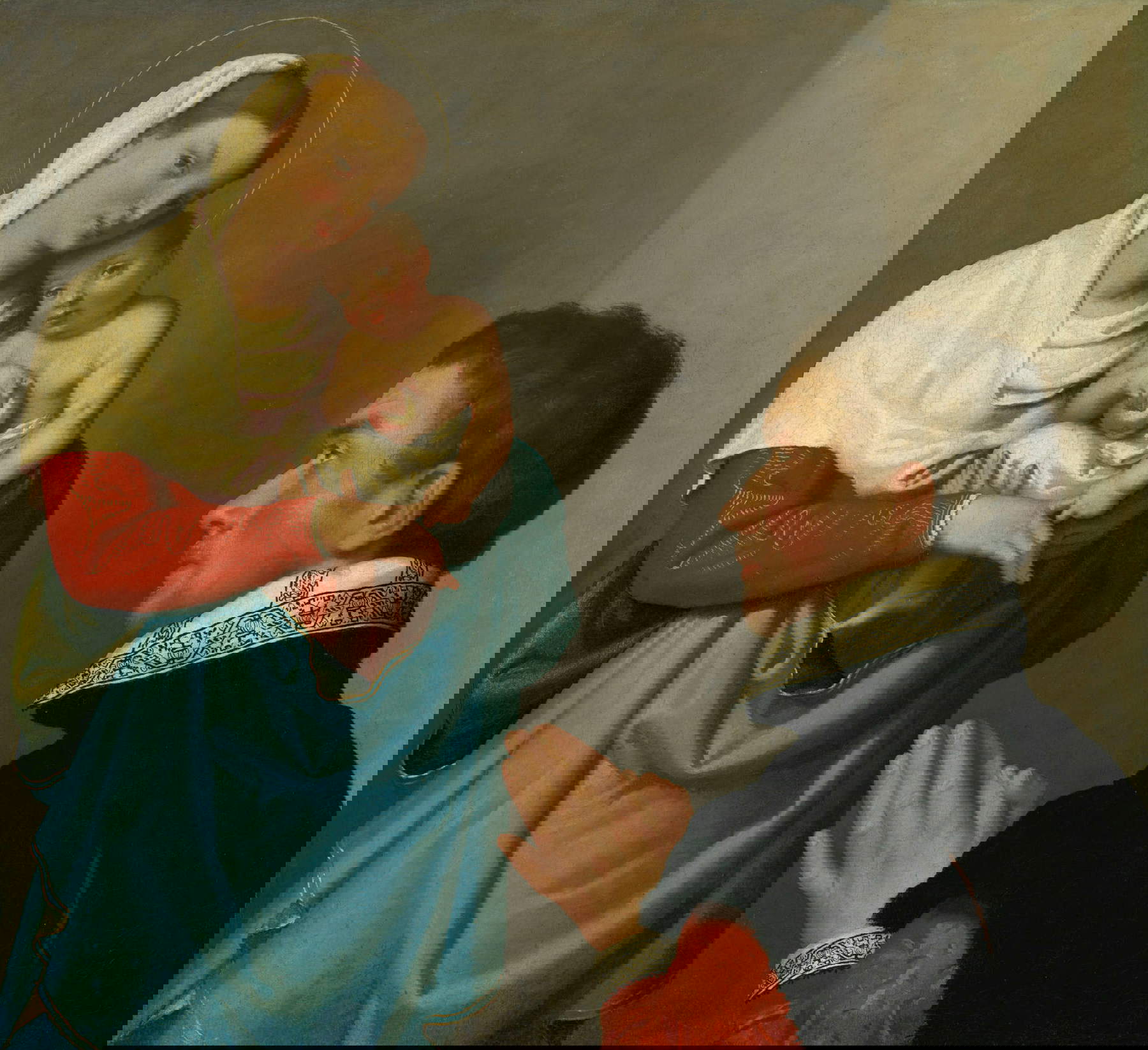 Giovanni Battista Moroni, Portrait d'un dévot contemplant la Vierge à l'Enfant (vers 1555 ; huile sur toile, 59,7 x 64,8 cm ; Washington, DC, National Gallery of Art, Samuel H. Kress Collection, inv. 1939.1.114)