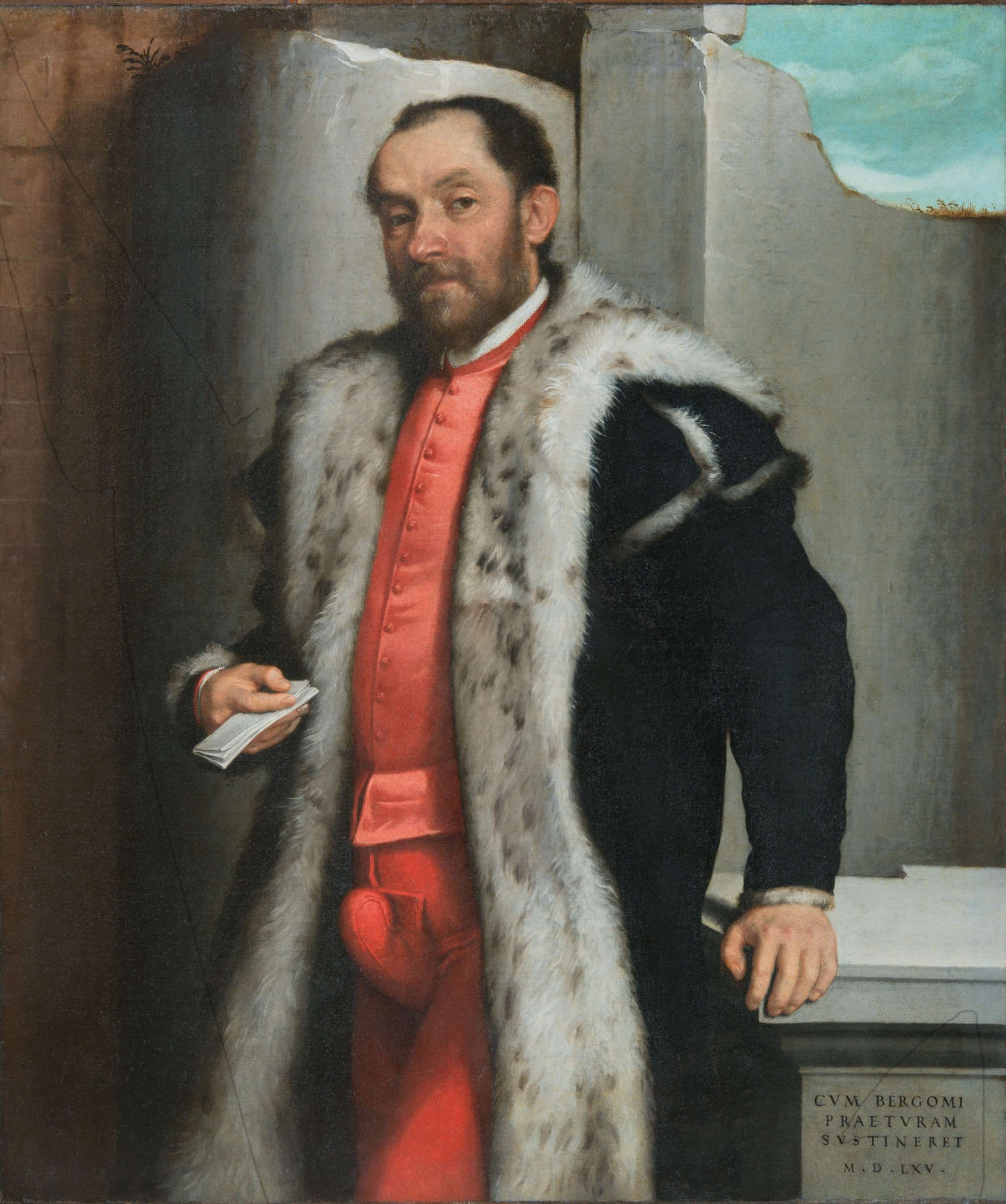Giovanni Battista Moroni, Portrait d'Antonio Navagero (1565 ; huile sur toile, 115 x 90 cm ; Milan, Pinacothèque de Brera, inv. 334)