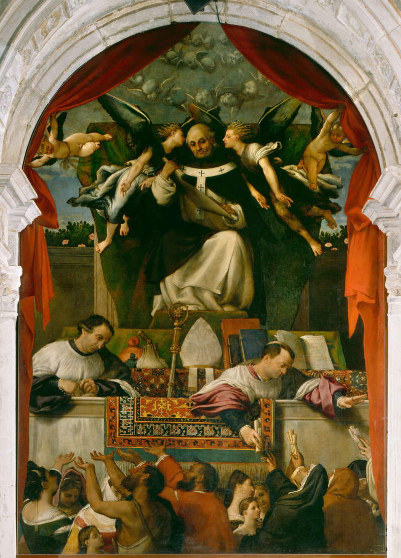 Lorenzo Lotto, Elemosina di sant'Antonino (1540-1542 ; huile sur toile, 332 x 235 cm ; Venise, Basilique des Saints Jean et Paul)