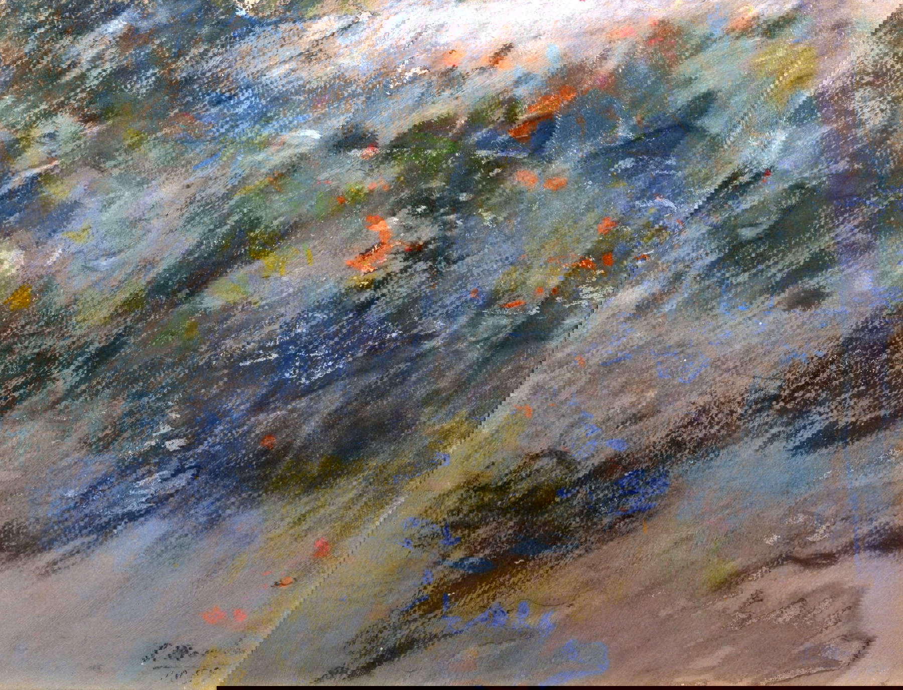 Serafino Macchiati, Parterre di fiori (1895; Pastell auf gerahmtem Papier, 193 x 251 mm; Privatsammlung)