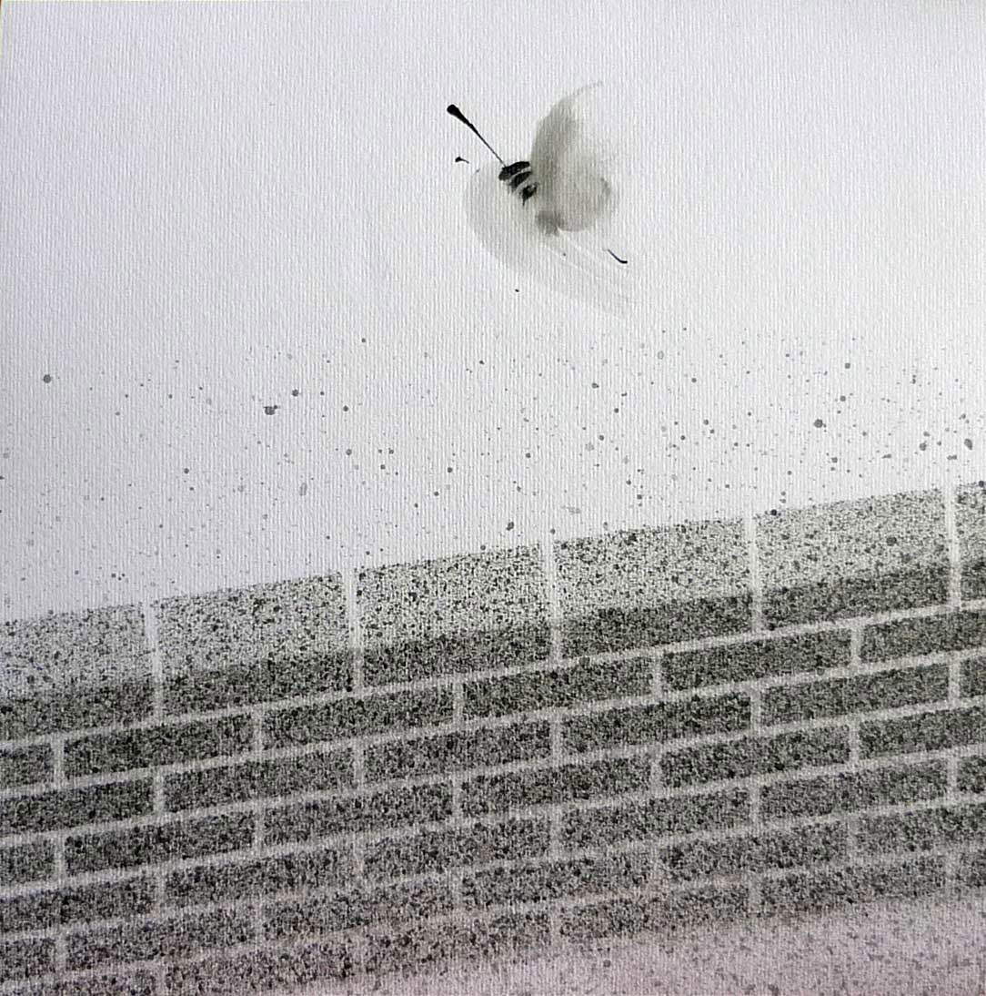 Gianluca Sgherri, Más allá de la frontera (2012; tinta china sobre papel, 21 x 21 cm) Gianluca Sgherri, Más allá de la frontera (2012; tinta china sobre papel, 21 x 21 cm)