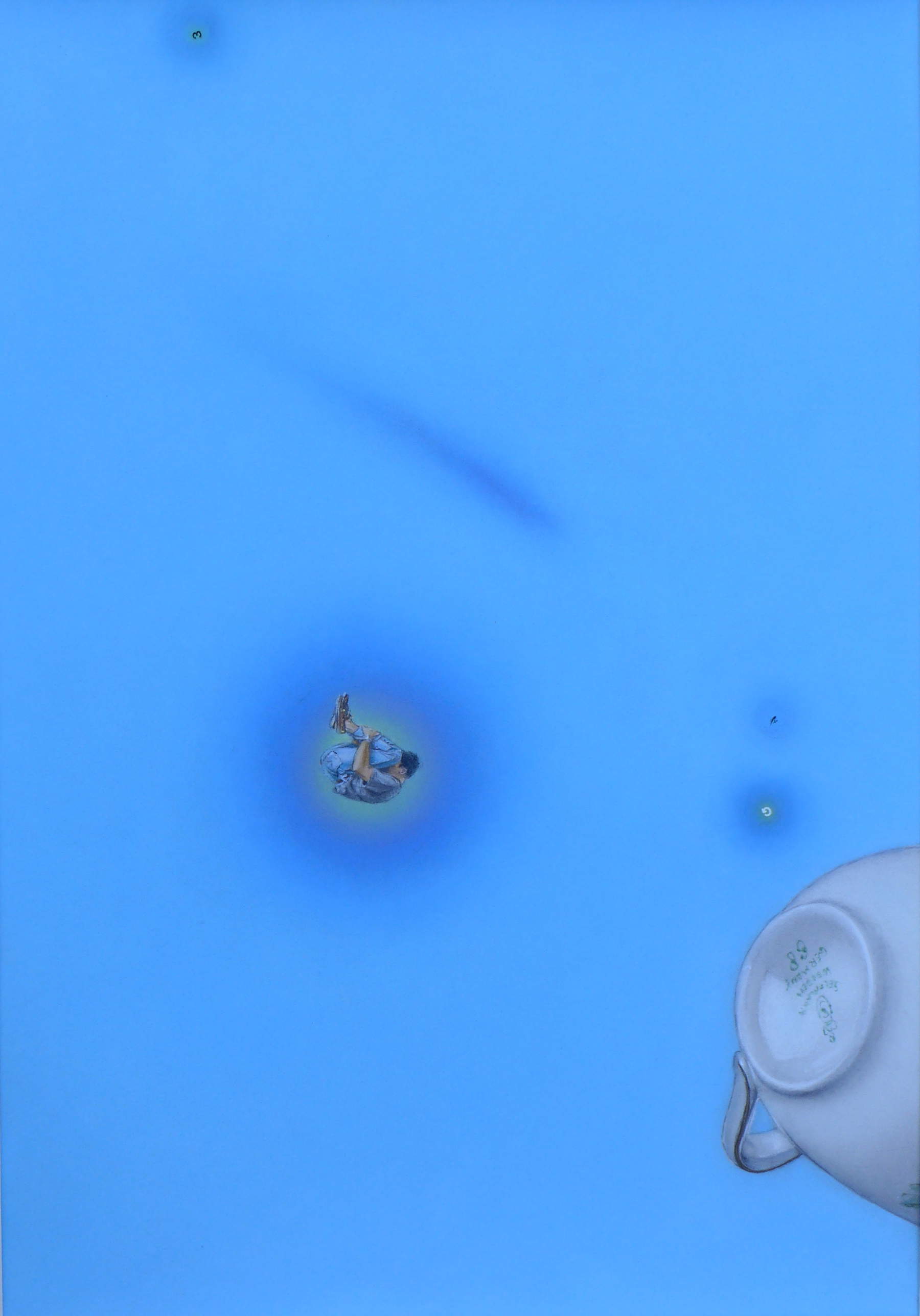 Gianluca Sgherri, Taza con figurita (2017; pasteles de tiza sobre papel, 50 x 35 cm) Gianluca Sgherri, Taza con figurita (2017; pasteles de tiza sobre papel, 50 x 35 cm)