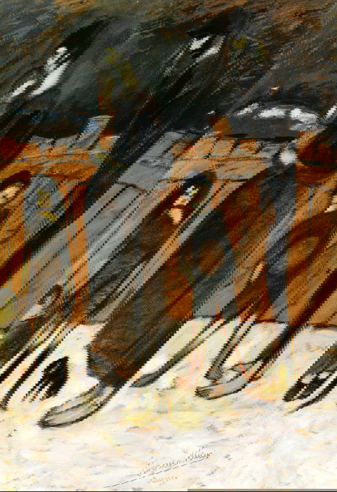 Lorenzo Viani, Family of the Poor (1908; oil on cardboard, 68 x 97 cm; Varraud Santini Collection)