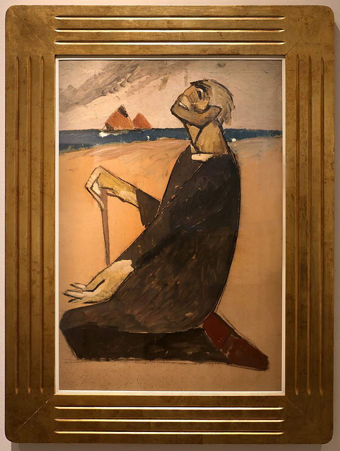 Lorenzo Viani, The Blind Man's Prayer (1919-1922, charcoal, tempera and oil on cardboard; 67 X 97 cm; Lucarelli Collection)