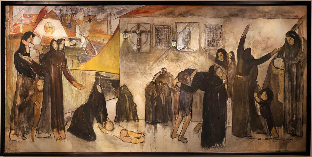 Lorenzo Viani, Holy Face (1912-1914; tempera and oil on canvas, 400 x 195 cm; Viareggio, Civic Collection, GAMC)